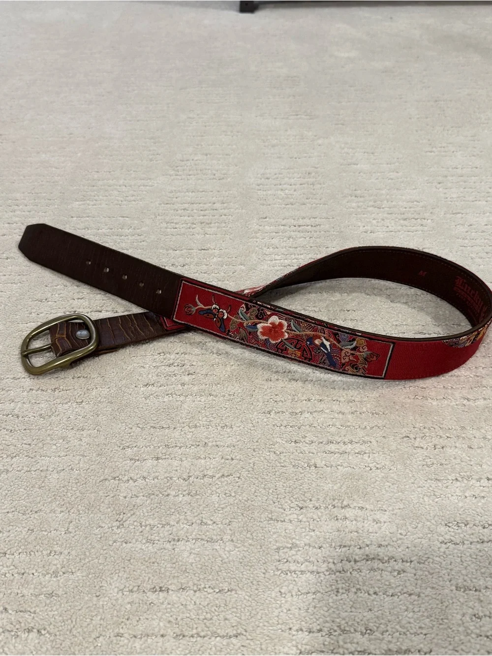 Vintage Lucky Floral Embroidered Women's Belt